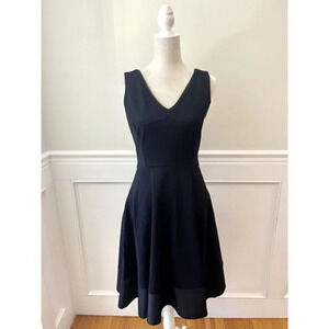 Betabrand Ponte Knit Fit & Flare Side Zipper Dress S Black